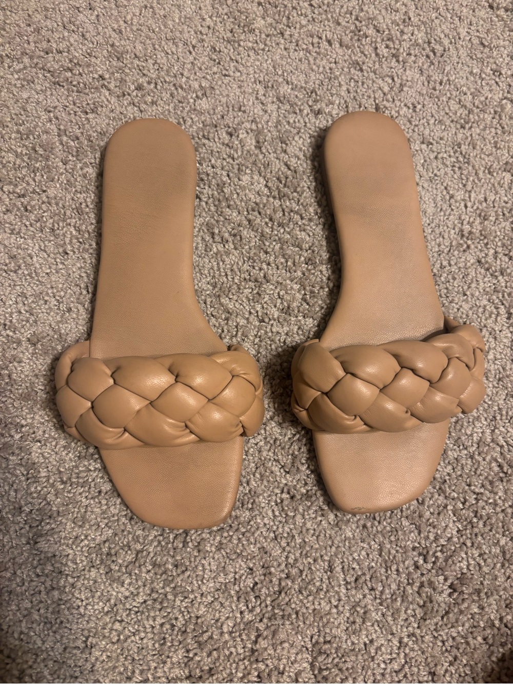 Express Tan Braided Slide Sandals